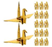 EPIGEIST 40 Grullas Japonesas de Origami en Papel Dorado, Decoración Elegante y Creativa para Bodas y Reuniones de Té, Símbolo de Bendiciones Diseño Prefabricado