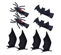 EPIGEIST 4pares Clip De Pelo Halloween Para Niñas De Diseño De Murciélago Araña y Diablillo Accesorios Divertidos Para Fiesta De Disfraces