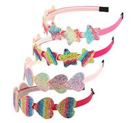 EPIGEIST 4piezas Diademas Decorativas Coloridas Para Tocados De Carnaval Diseño De Estrellas y Corazones Accesorios Divertidos Para Fiestas y Celebraciones