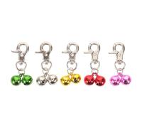 EPIGEIST 5 Campanillas para Collar de Perro Hebilla Metálica Mini Cascabeles de Colores Níquel Rojo Rosa Verde Dorado Vacío para Seguridad y Decoración de Mascotas Pequeñas