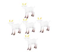 EPIGEIST 5 Piezas Modelos Simulados de Ovejas de PVC Adornos Miniatura para DIY Escena Rural Decoración Plástica de Animales con Textura Realista Resistentes y Educativos