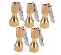EPIGEIST 5 Piezas Racor de Cobre para Inflador de Neumáticos con Clip de Bloqueo Accesorios para Compresor de Aire Punta Recta y Compatible con Válvulas Estándar