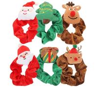 EPIGEIST 6 Piezas Coleteros Navideños para Diseño de Santa Claus y Accesorios Flexibles y Suaves para Peinados Festivos para Fiestas y Diario