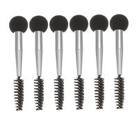 EPIGEIST 6 piezas Esponjas de Maquillaje Dobles Aplicadores para Base Cejas Pestañas Brochas de Profesional Negro Plata