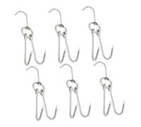 EPIGEIST 6 Piezas Gancho Carnicero Doble de Acero Inoxidable Resistente y Antióxido Diámetro para Colgar Carne Secado y Ahumado Cocina y Camping
