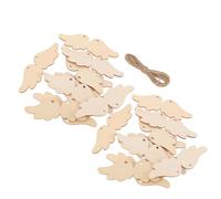 EPIGEIST 60 Alas de Ángel de Madera sin Terminar con Cuerda Recortes Blancos para Manualidades Decoración Colgante para Fiestas Bodas y Proyectos Creativos 60 Piezas