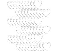 EPIGEIST 60 piezas Unidades Llaveros Acrílicos Forma de Corazón Transparentes para Sublimación DIY Discos para Personalizar con Plancha de Calor Kit Manualidades Llaveros Sublimar Regalo