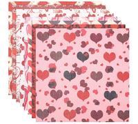 EPIGEIST 8 Piezas de Tela Patchwork para San Valentín 25X25 CM Estampado Corazón Romántico Tela para Costura y Bricolaje Artesanal Adecuado para Manualidades y Acolchado