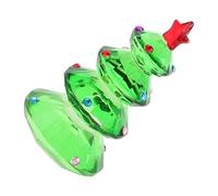 EPIGEIST Adorno de Árbol de Navidad de Cristal Verde Estrella de Cinco Puntas Mini Árbol Decorativo de 59X105 MM para Oficina y Hogar Pieza Navideña de Mesa y Decoración de Chimenea