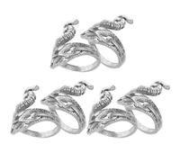 EPIGEIST Anillos de Ganchillo Ajustables Tipo Pavo Real 6 Piezas Metálicas Abiertas para Tejer a Mano Herramienta de Tensión y Guía de Hilo Accesorios para Tejido y Manualidades