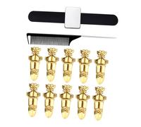 EPIGEIST Anillos de Segmentación de Cabello 10 Unidades Gancho Negro y Pinza Cuadrada para Peinar Trenzas, Herramienta de Aleación para Selección y Decoración de Dedos en Peluquería