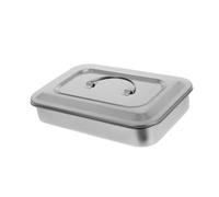 EPIGEIST Bandeja Esterilizadora Inoxidable con Tapa Caja Cuadrada Resistente para Esterilización de Herramientas de Manicura y Salón Duradera y