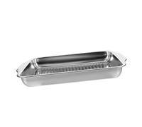 EPIGEIST Bandeja Rectangular para Asar Pescado Acero Inoxidable para Cocina Inducción Diseño Profundo Fácil Volteo Doméstico y Profesional