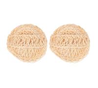 EPIGEIST Bolas de Baño de Sisal 2 Piezas, Esponjas Exfoliantes Naturales para Ducha, Toallitas Limpiadoras Corporales Biodegradables para Uso en Baño, Hotel y Spa, Color Beige
