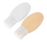 EPIGEIST Botellas de Viaje de Silicona Exprimibles 100 Ml Dispensadores Reutilizables Ventosa para Champú y Loción Set 2 Piezas y Amarillo para Camping y Gimnasio
