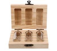 EPIGEIST Caja de Almacenamiento para Bebés 3 Frascos para Cabello Fetal y Cordón Umbilical Caja de Recuerdo de Madera Compacta para Conservar Dientes y Recuerdos Infantiles