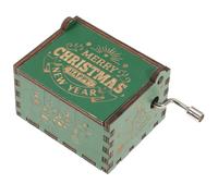 EPIGEIST Caja de Música Navideña de Madera con Manivela Caja Vintage Tallada con Melodía Clara Decoración Festiva para Hogar y Oficina Regalo Original para Cumpleaños y Navidad