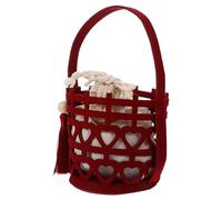 EPIGEIST Caja de Obsequio Doble Felicidad para Boda y San Valentín Caja de Fieltro Roja Asa Bolsa Interior y Borlas para Dulces y Regalos de Fiesta Estuche Decorativo Tradicional Chino