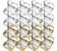 EPIGEIST Caja Metálica Pequeña de Hierro Tapa Abatible, 20 Unidades (10 Plata Mate 10 Dorado Brillo), Tamaño 60x45x15 Mm, Organizador Portátil para Dulces, Joyas y Artículos Pequeños,