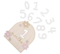 EPIGEIST Carteles Mensuales para Diseño Floral Tarjetas de Madera Doble Cara para Recién Nacido Registro de Crecimiento y Decoración para Fotos