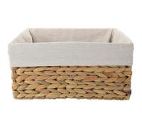 EPIGEIST Cesta Tejida de Juncos con Forro Organizador Multifuncional para Baño Cocina Dormitorio y Oficina Almacenamiento Natural y Decorativo