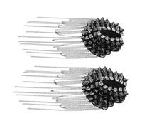 EPIGEIST Charreteras Punk con Remaches y Cristales, Charretera de Tela con Flecos Largos Metálicos, Accesorios para Ropa Diy, Par de 2 Piezas Color Gris Oscuro para Decoración de