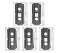 EPIGEIST Cintas de Casete Vírgenes de 30 Minutos, Pack de 5 Unidades, Cinta de Audio Vacía Ruido, Estuche Rígido Transparente, para Grabación de Voz y Música, Uso Portátil para Enseñanza