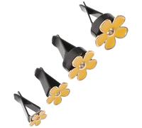 EPIGEIST Clips para Ambientador de Coche Flores Margarita 4 Piezas Metal Amarillo Decoración Interior Ventilación Coche Obsequio Femenino Primavera Verano
