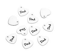 EPIGEIST Colgante de Joyería Diy 10 Piezas Inoxidable Letras Dad Forma Accesorios para Hacer Joyas Manualidades del Decoración de Collares y Pulseras