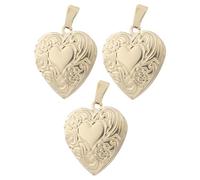 EPIGEIST Colgantes Medallón en Forma de Corazón 3 Piezas Caja Pequeña para Fotos Abatible Colgante Metálico Ligero para Mujer Accesorio para Manualidades y Uso Diario