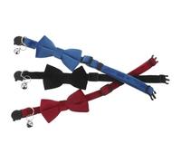 EPIGEIST Collar Ajustable para Mascotas con Campana y Lazo de Felpa, 3 Piezas (Negro, Azul, Rojo), Diseño Seguro para Perros Pequeños y Gatos, Adecuado para Paseos y Uso Diario