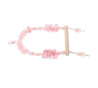 EPIGEIST Columpio para Pájaros con Plataforma de Madera Natural y Perchero Colgante para Periquitos Cacatúas y Periquitos Australianos Accesorio Resistente para Jaula Color Rosa con Lazo