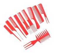 EPIGEIST Conjunto de 20 Peines de Plástico para Peluquería Profesional Diseño Creativo, Cómodo Agarre y Color Rojo Adecuado para Salón de Belleza y Uso Diario