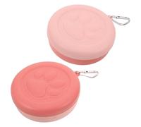 EPIGEIST Cuenco de Viaje para Perros Pequeño 2 Piezas Color Rosa Doble Función Comedero y Bebedero Portátil para Mascotas con Caja de Almacenamiento para Exteriores y Senderismo
