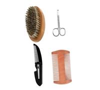 EPIGEIST Cuidado de Barba para Hombre con Peine de Madera Doble Cara y Cepillo de Cerdas de Jabalí para Peinar y Desenredar Bigote Accesorio Multifuncional para Arreglo y Mantenimiento