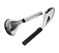 EPIGEIST Descorazonador Manual de Calabaza 2 Piezas Acero Inoxidable y Plástico Negro, Cuchara para Sacar Pulpa y Hielo, Utensilios Prácticos para Cocina y Hogar