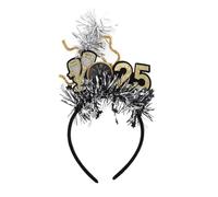 EPIGEIST Diadema de Año con Diseño de Reloj Negro y Dorado Accesorio Festivo para Fiestas de Nochevieja Aro para Pelo Elegante y Versátil para Celebración