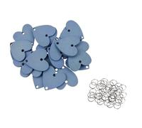 EPIGEIST Discos de Madera Forma de Corazón para Calendario Familiar DIY Azules con Anillos Metálicos Accesorios para Manualidades y Decoración del Hogar