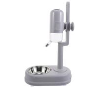 EPIGEIST Dispensador Automático de Agua y Comida para Perros y Gatos Cuenco Colgante Bebedero Inoxidable Duradero Fácil Limpieza Ahorro de Espacio para Jaulas Pequeñas