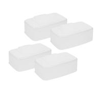 EPIGEIST Dispensador de Toallitas Húmedas con Tapa Sellada, Caja para Escritorio 4 Unidades, Plástico Duradero de Color Claro, Contenedor Portátil para Baño y Oficina, Estuche