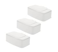 EPIGEIST Dispensador De Toallitas Húmedas Para Bebés Botón, Tamaño Compacto, Plástico Resistente, Tapa Hermética, Uso Doméstico Sala y Baño, Set De 3 Unidades Blancas