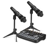 EPIGEIST Equipo Profesional para Podcast con Interfaz de Audio y Mezclador Dj Tarjeta de Sonido con Micrófonos Condensadores para Grabación Estudio Streaming y Gaming