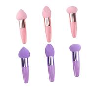EPIGEIST Esponjas de Maquillaje de Larga Duración Juego de 2 Sets Mango Fácil de Agarrar de Látex Púrpura para aplicar Blush y Highlighter