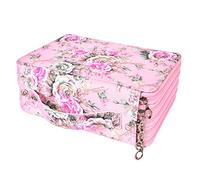 EPIGEIST Estuche para Lápices De Gran Capacidad Compartimentos Diseño De Rosas y Asa para Guardar Lápices y Obras De Arte La Escuela Hogar