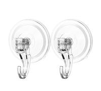 EPIGEIST Ganchos Adhesivos Ventosa Transparentes Reutilizables Grandes 2 Unidades sin Marcas para Baño Cocina Ducha y Superficies Lisas Colgador Extraíble Multiusos para Organización