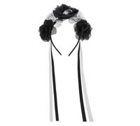 EPIGEIST Halloween Skull Hairband With Flower Day Of The Dead Bride Headdress For Women And Festival Party Hair Adornment