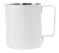 EPIGEIST Jarra Espumadora de Leche de Acero Inoxidable Blanca Taza para Latte y Espresso Boquilla Inclinada 350 Ml Adecuado para Café y Arte Latte Hogar y Cafetería
