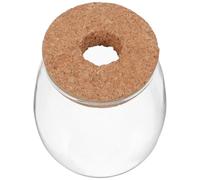 EPIGEIST Jarrón Hidropónico de Vidrio Grande con Tapón de Madera Perforado, Kit de Cultivo Hidropónico para Plantas Acuáticas, Maceta de Escritorio Adecuado para Decoración de Hogar