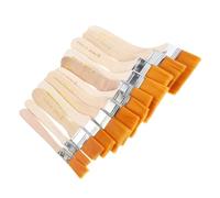 EPIGEIST Juego De 12 Pinceles Planos De Madera y Pelo De Nailon para Niños, Color Naranja, Pintura Al Óleo y Acrílica, Kit DIY para Grafitis y Manualidades, Uso Escolar y Artístico