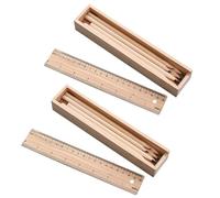 EPIGEIST Juego de 2 Estuches de Madera Cajón Deslizante, Organizador de Papelería de Gran Capacidad, Caja de Lápices Resistente para Uso Escolar y Estuche de Viaje